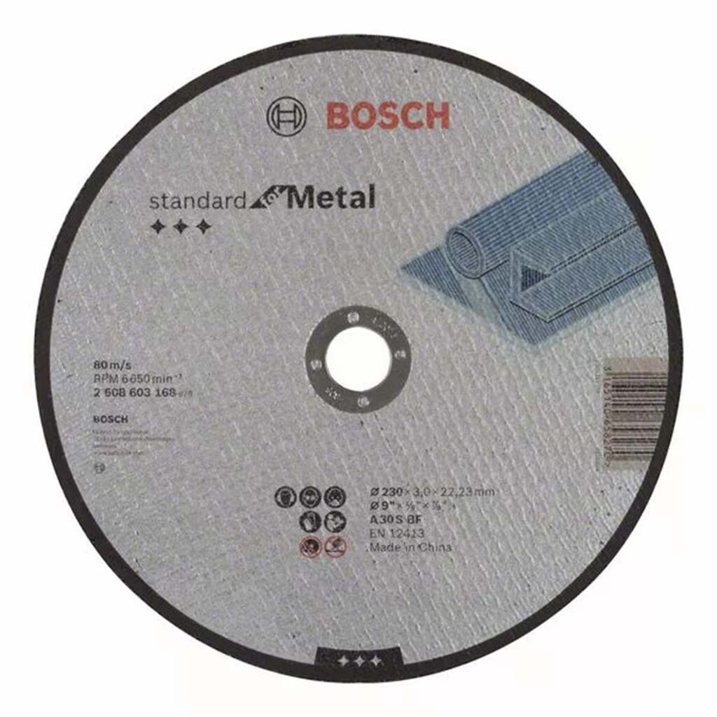 Круг отрезной по металлу, Bosch, Standart, диаметр 230х3 мм, посадочный диаметр 22 мм
