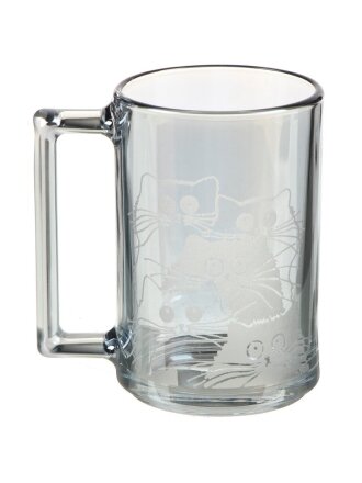 Кружка стекло, 320 мл, Черное море Коты, Glasstar, RNBSG4717