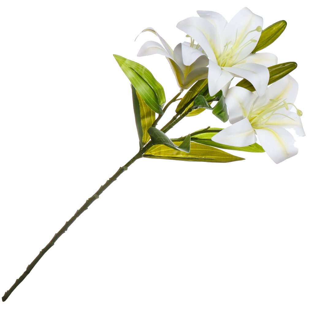 Цветок искусственный Лилия, 57 см, белый, Y4-6931 зеркальный шкаф runo лилия 60х75 правый белый 00000000029