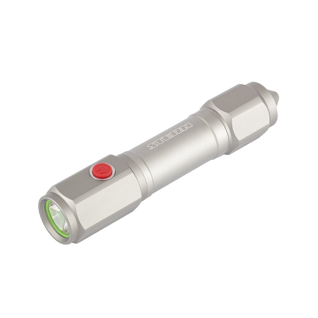 Фонарь автомобильный спасатель,1Вт LED, встроенное лезвие,молоток, 100-50-строб, 3хААА, Stern, 90524