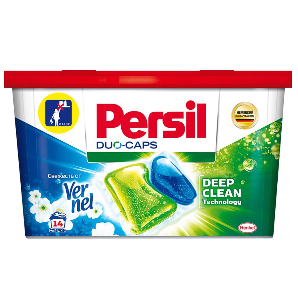 Капсулы для стирки Persil, Duo-caps Свежесть от вернель, 14 шт