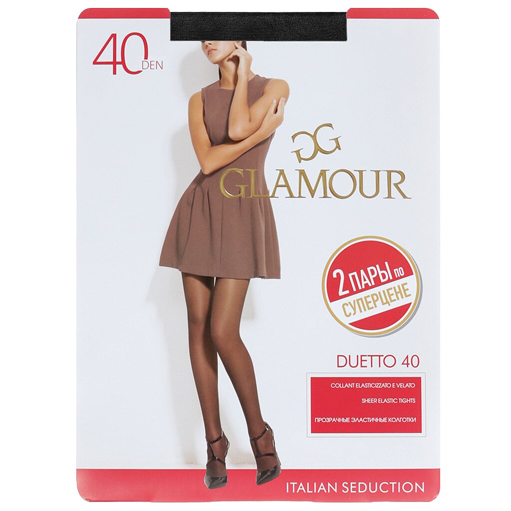 Колготки Glamour, Duetto, 40 DEN, р. 3, nero