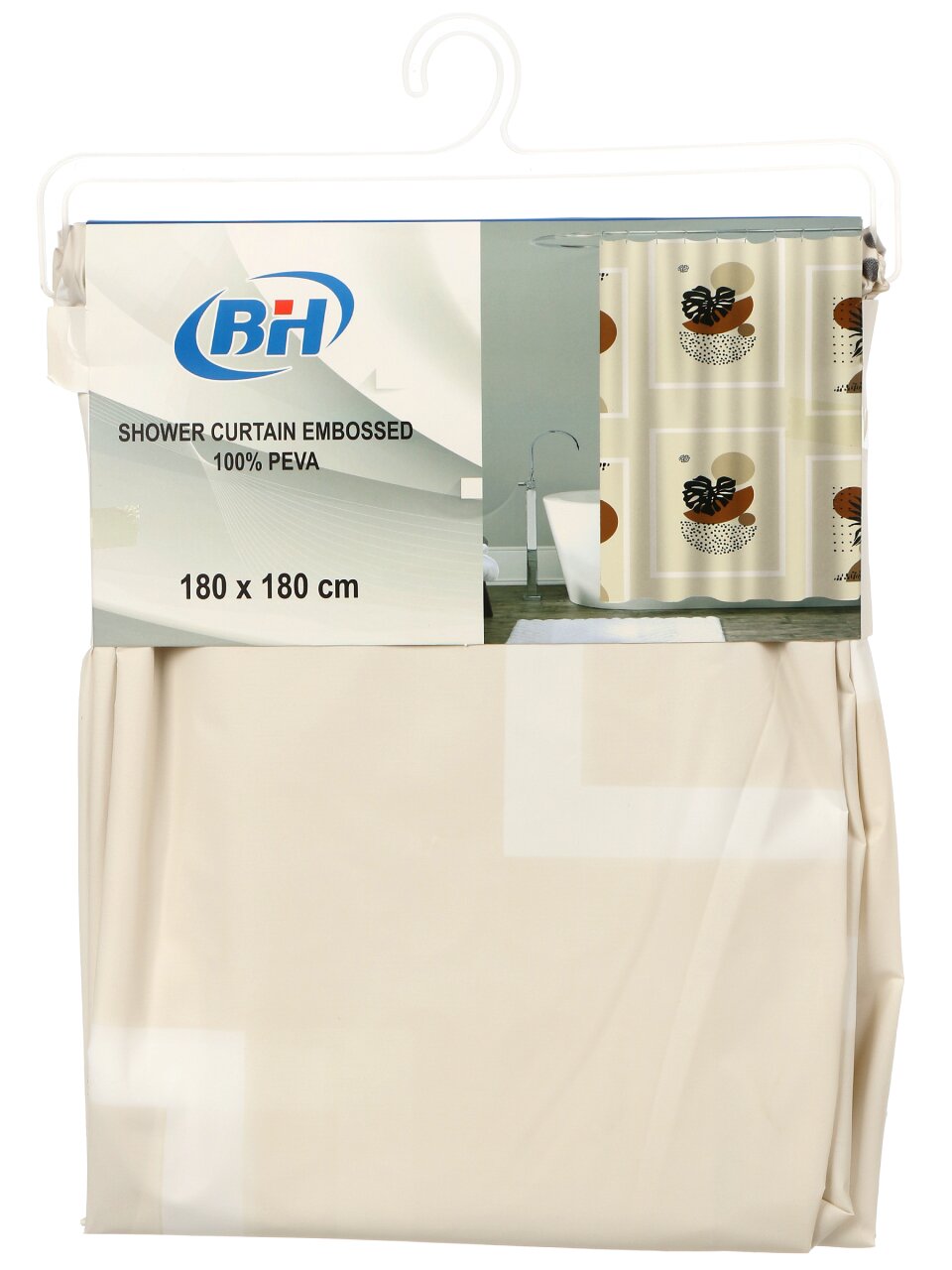 Штора для ванн 180х180 см, PEVA, Абстракция, бежево-коричневый, Y4-11150