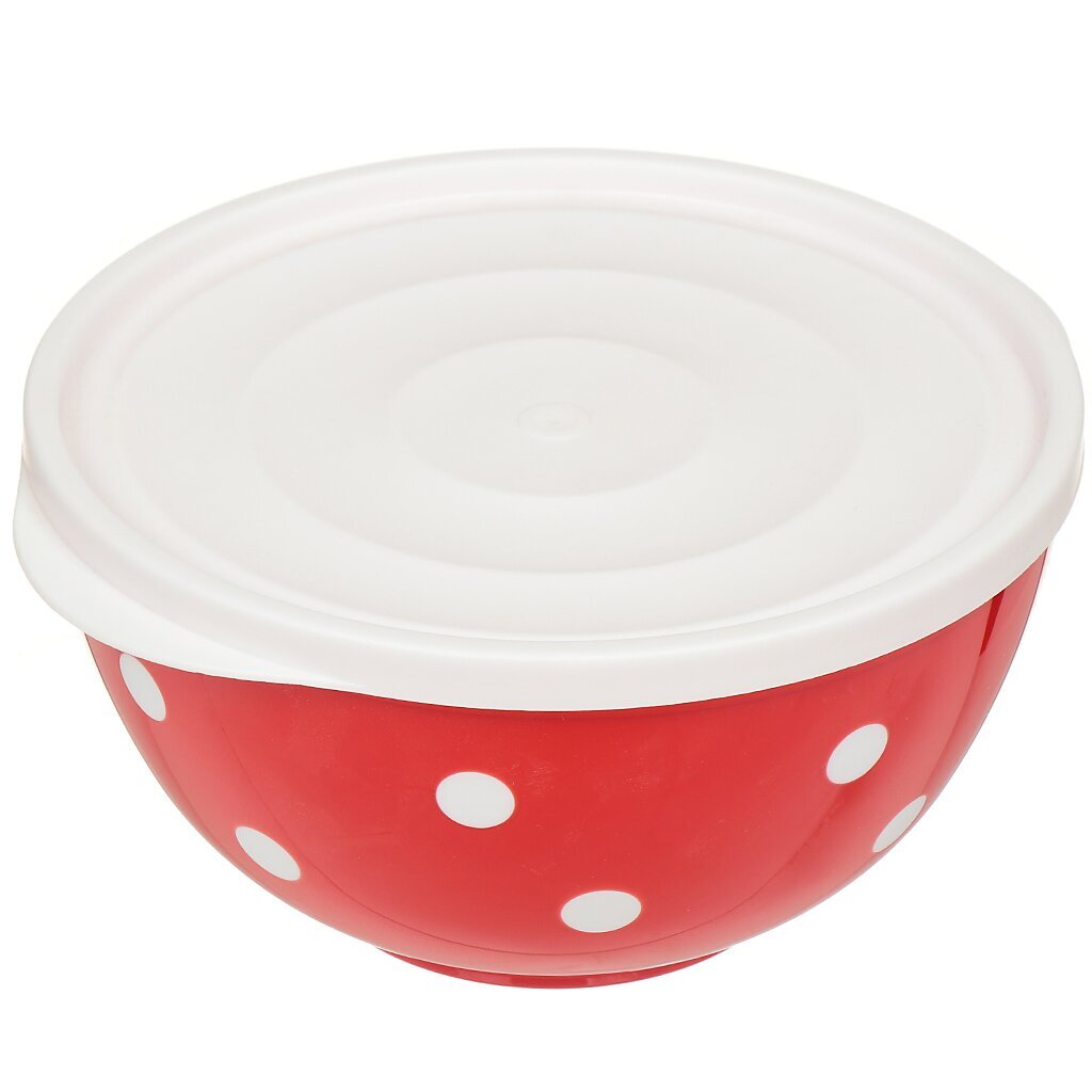 Салатник пластик, круглый, 17.2 см, 1.4 л, с крышкой, Marusya, Berossi, ИК 21512000, красный