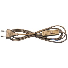 Сетевой шнур с выключателем, Feron, KF-HK-1, 2х0.5 мм², 1.9 м, золотой, 230В, 23051