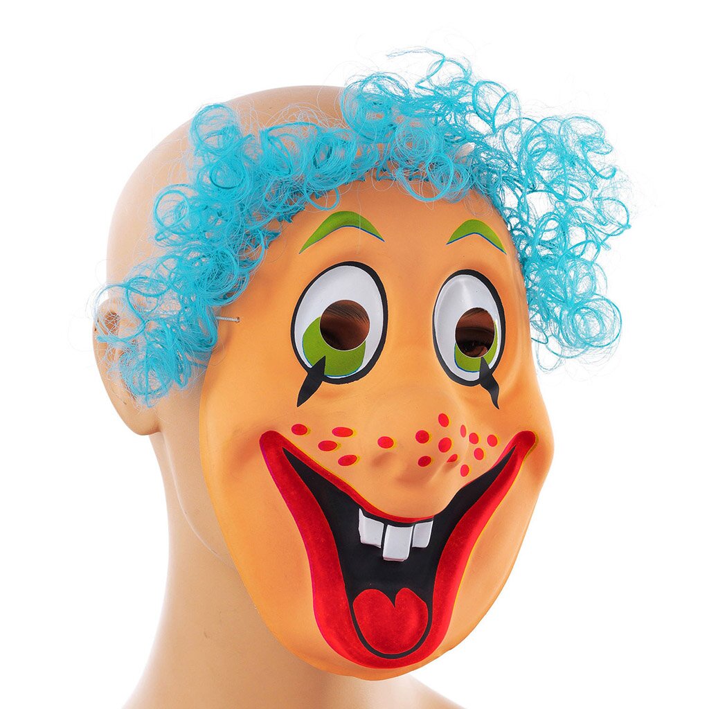 Н.г Карнавал. Маска клоун с волосами Е3049