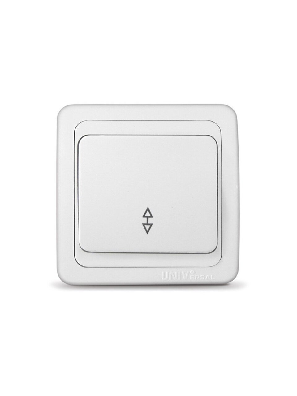 Выключатель скрытой установки, одноклавишный, без заземления, 10 А, пластик, белый, проходной, UNIVersal, Валери, В0025