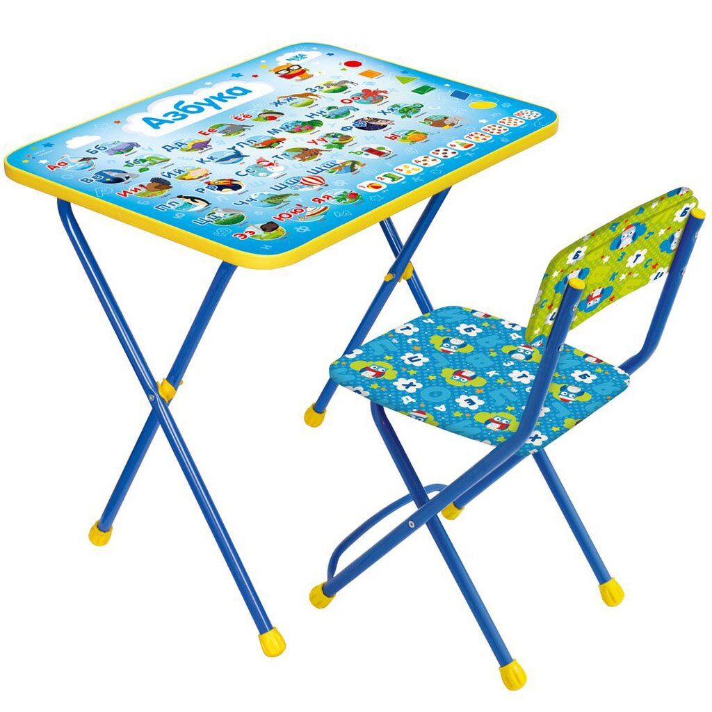 Мебель детская Nika, стол+стул мягкий, моющаяся, Познайка Азбука, металл, пластик, КП2/9 пиратская азбука