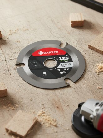 Диск пильный по дереву, Bartex, 125х22.3х1.8 мм, 3 зуба, для УШМ, R006