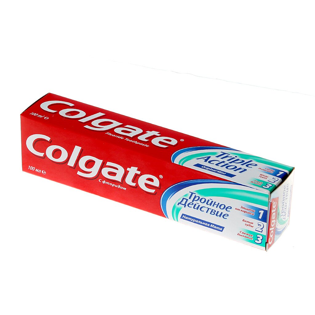 Зубная паста Colgate, Тройное действие, 100 мл зубная паста splat professional compact отбеливание плюс 40 мл
