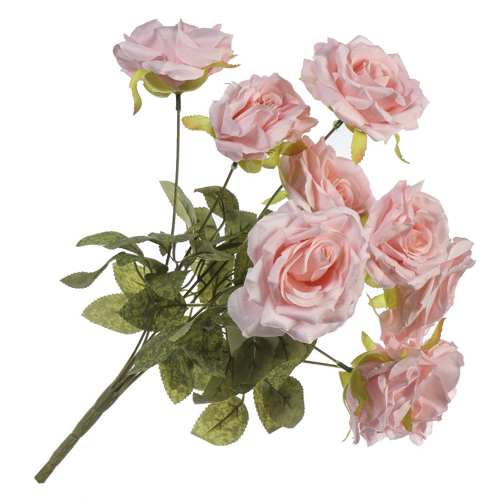 Цветок искусственный декоративный Роза букет, 50 см, розовый, Y4-7909