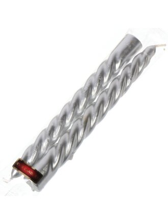 Свеча декоративная, 24х2.2 см, винтовая, 2 шт, серебро, Evis, Барокко, 13 8181 31 002