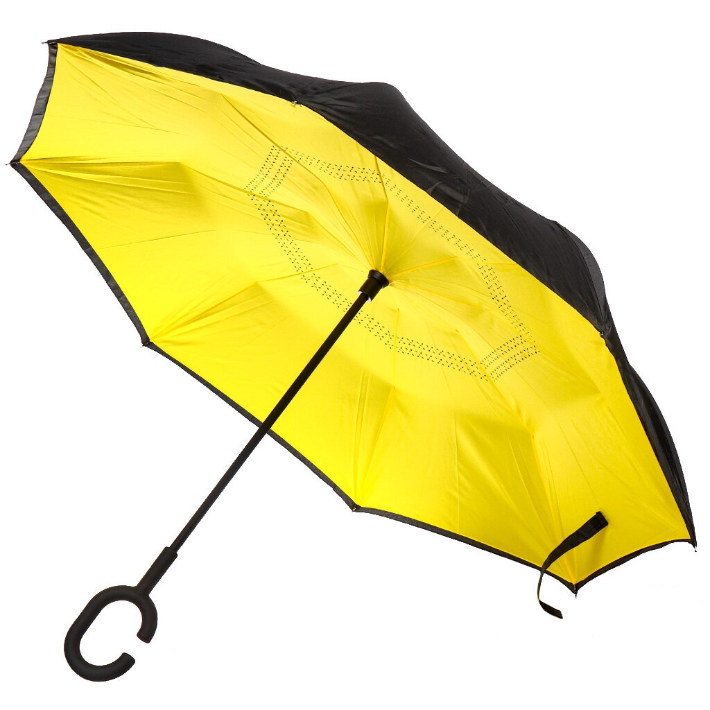 Зонт для женщин, механический, трость, 8 спиц, 60 см, полиэстер, желтый, Y822-054