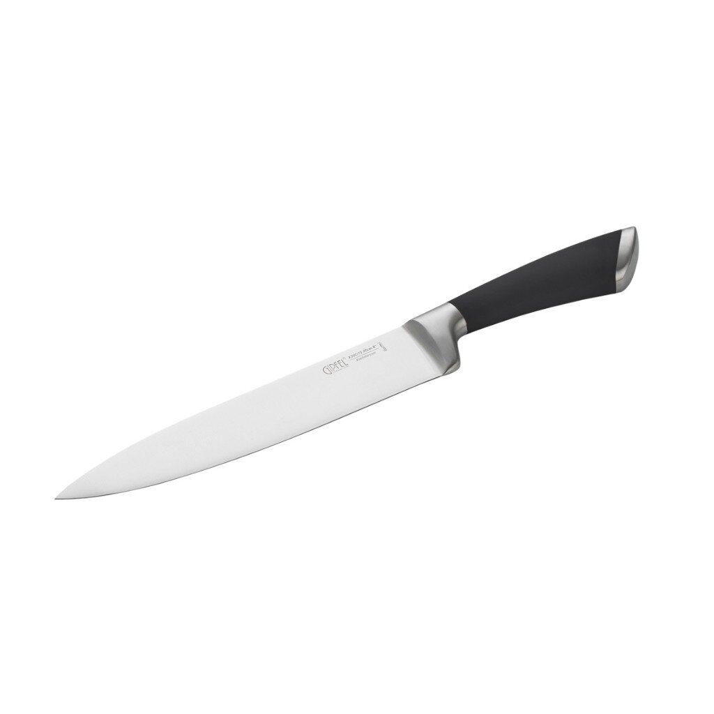 Нож кухонный Gipfel, Mirella, поварской, X30CR13, нержавеющая сталь, 20 см, рукоятка сталь, резина, 6836 нож кухонный поварской 33 8 см