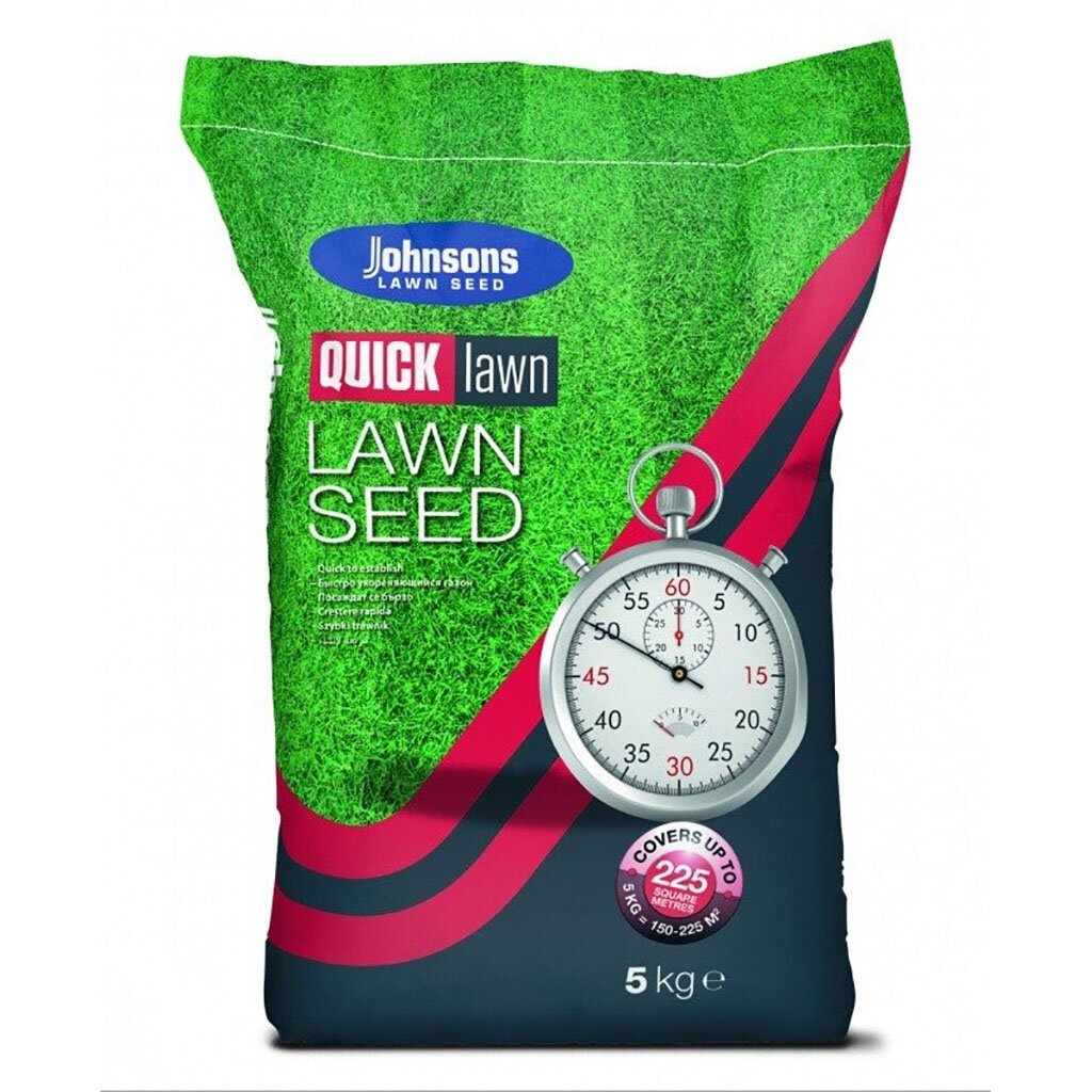 Семена Газон, Quick Lawn, 5 кг, износостойкий, мешок, Johnsons Lawn Seed