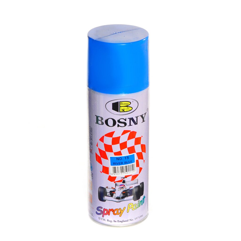 Краска аэрозольная, Bosny, №15, акрилово-эпоксидная, универсальная, глянцевая, светло-голубая, 0.4 кг специальная фосфоресцентная краска bosny