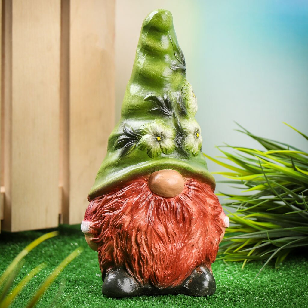 Фигурка Гном Сканди, 23х9.5х11.5 см, гипс, G024-23-102, зеленая фигурка садовая гном с морковью 25х45 см гипс 54