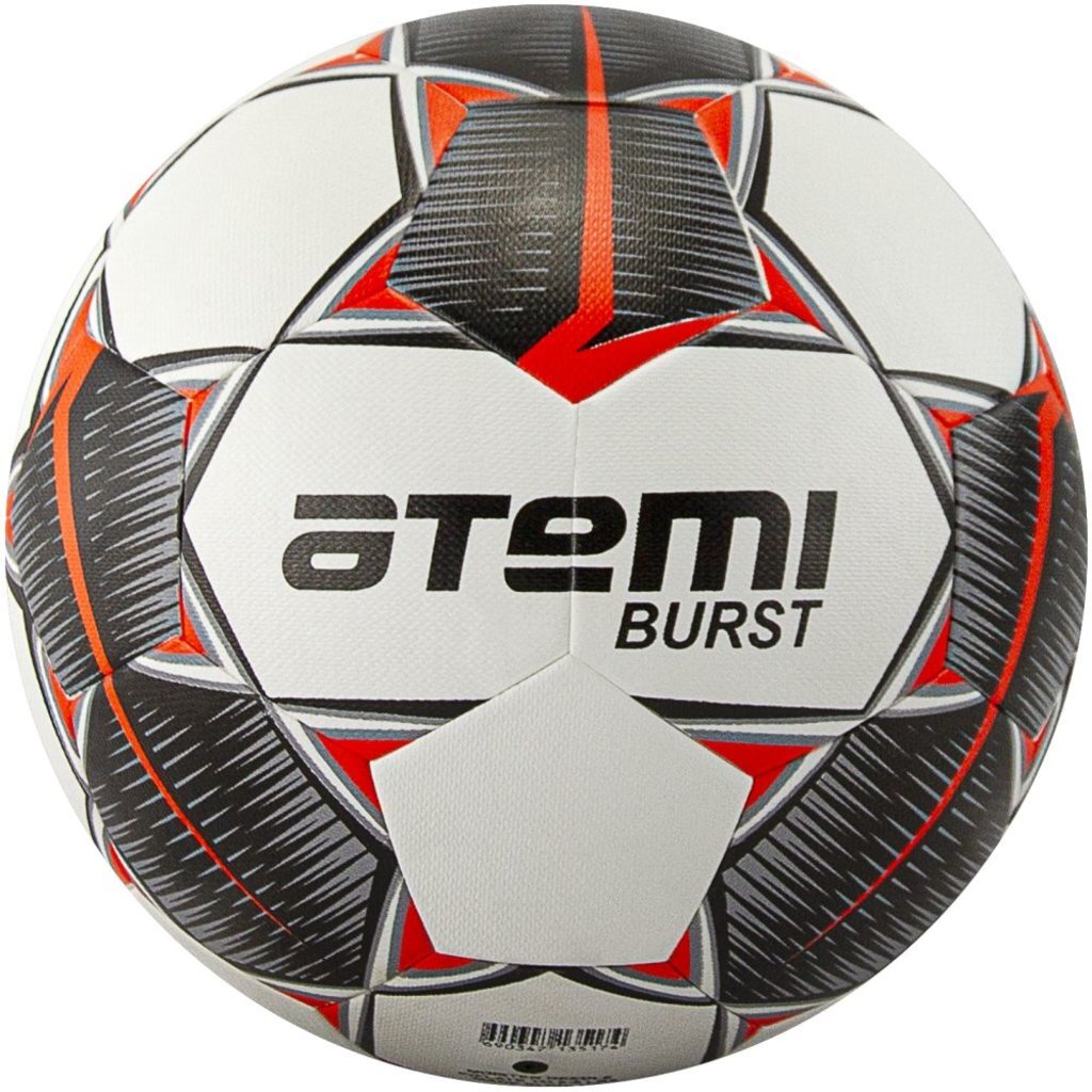 Мяч футбольный Atemi BURST р. 5,белый/черн/красн, латекс/ПУ, 32 п,круж 68-71, гибрид, 00000131334