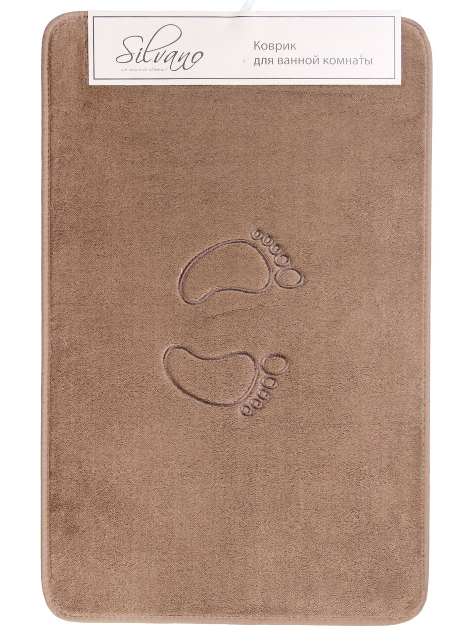 Коврик для ванной, 0.5х0.8 м, полиэстер, графит, Silvano, Ножки, Y4-11474