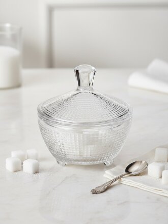 Сахарница 210 мл, стекло, с крышкой, Kaveh, VENICE-FANTASY, SR7265GCL