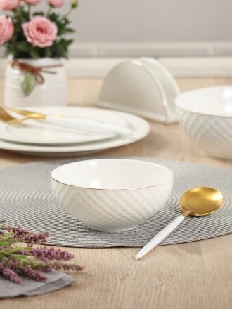 Салатник керамика, круглый, 13х5.5 см, 0.43 л, Кембридж, Daniks, Y4-3244