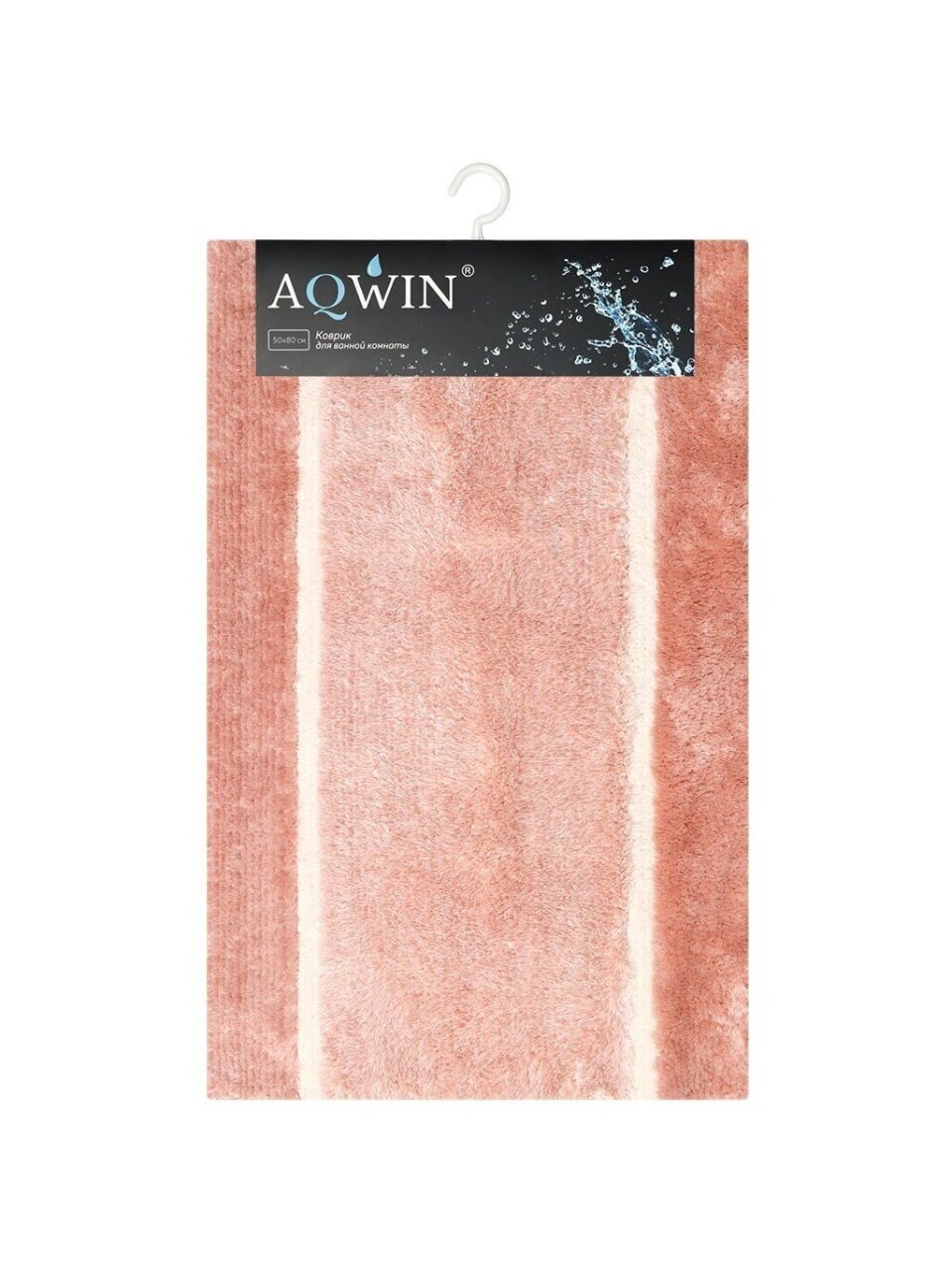 Коврик для ванной, 0.5х0.8 м, полиэстер, розовый, Aqwin, Грета, TR1554YP
