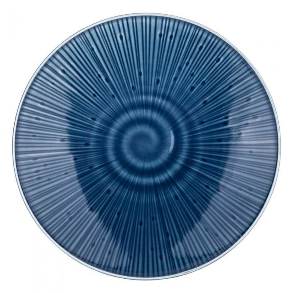 Тарелка десертная, керамика, 22 см, круглая, Aquarelle Mirage, Bronco, 410-126, синяя