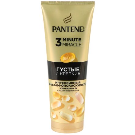 Бальзам-ополаскиватель для сухих и поврежденных волос, Pantene Pro-V, 3 Minute Miracle Густые и Крепкие, 220 мл