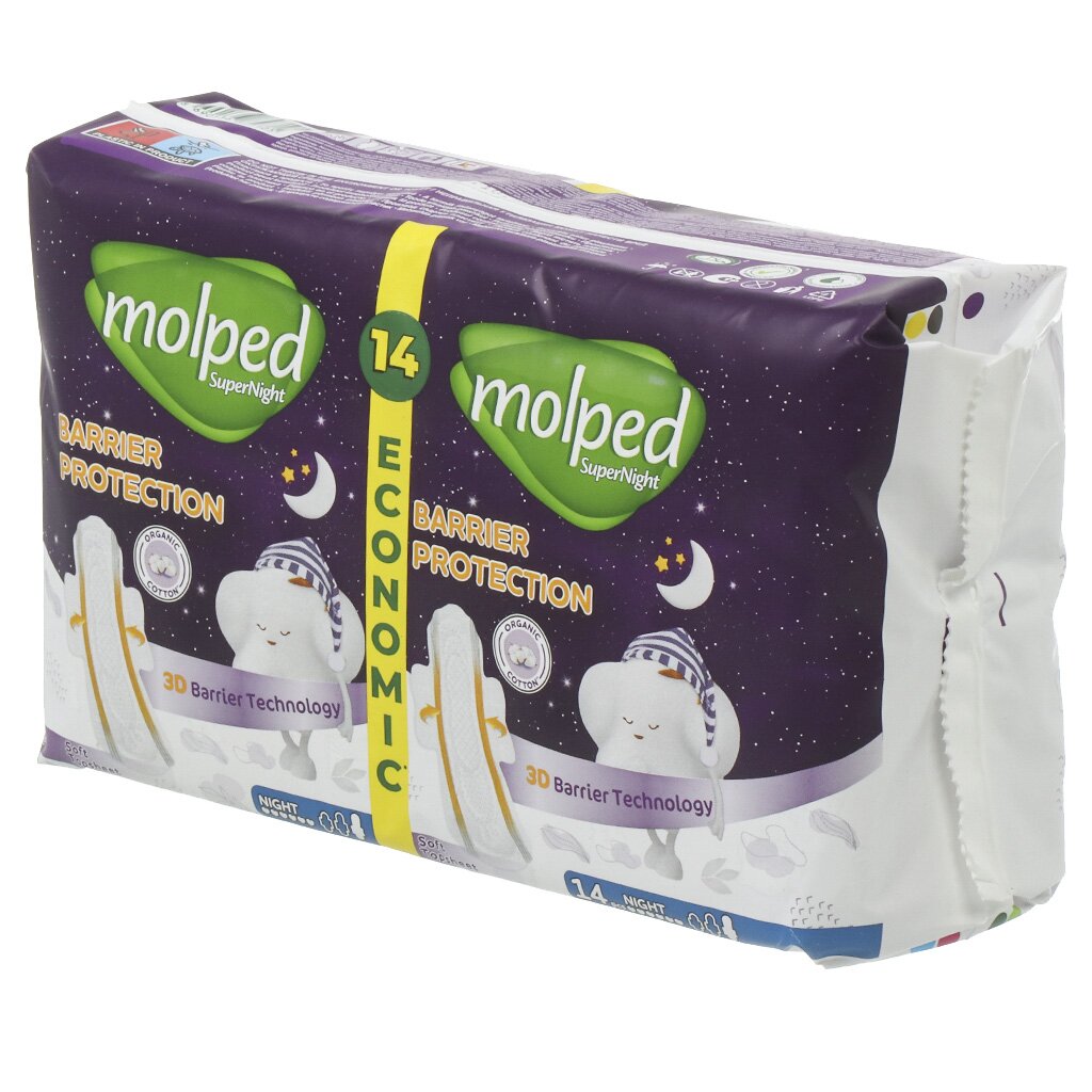 Прокладки женские Molped, Barrier Protect, ночные, 14 шт