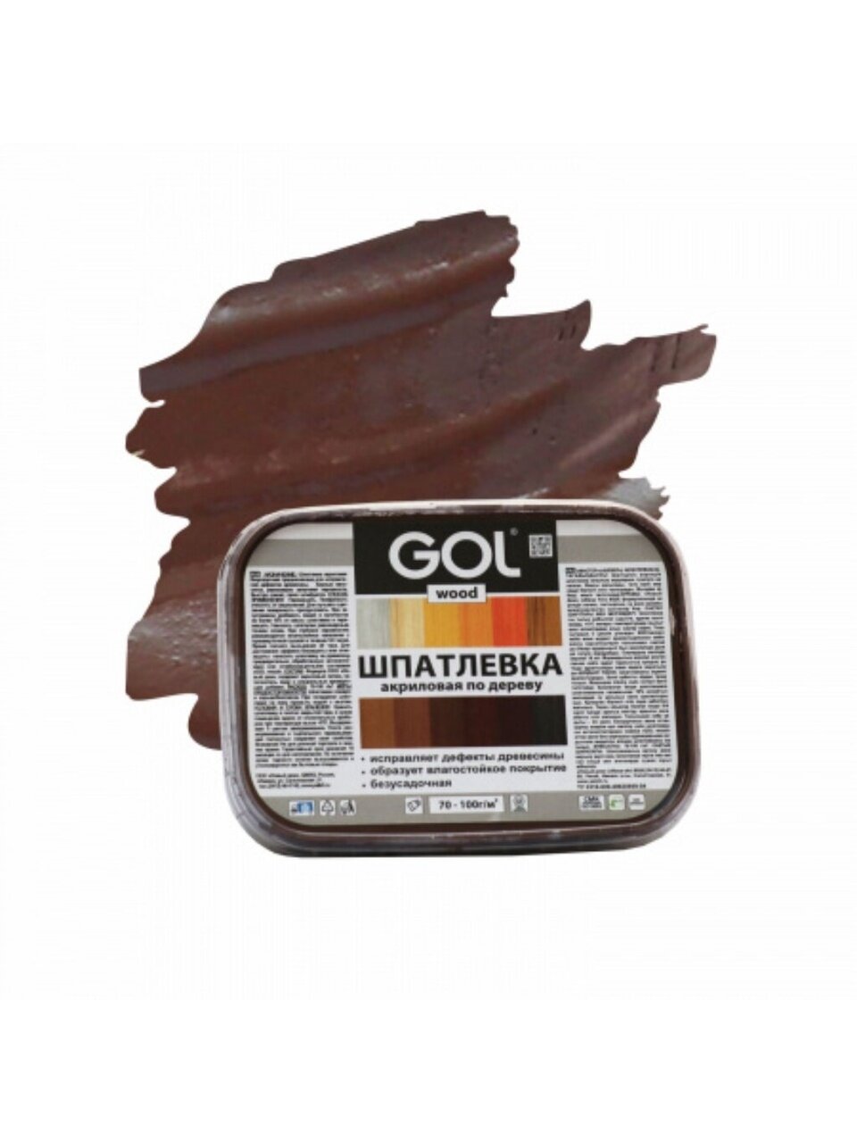 Шпатлевка Мастер, GOL wood, акриловая, по дереву, универсальная, для внутренних и наружных работ, палисандр, 0.15 кг