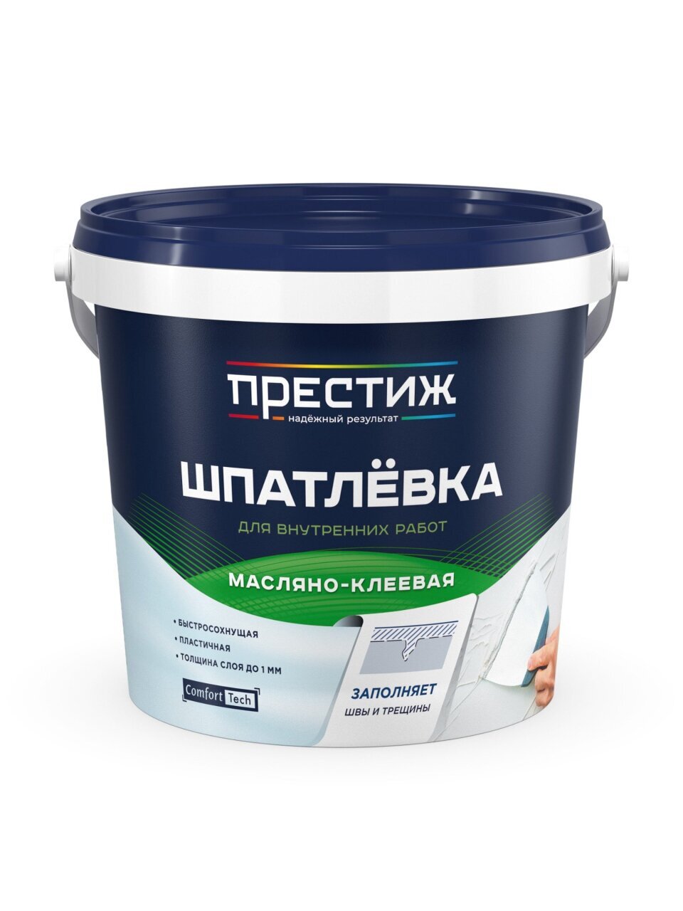 Шпатлевка Престиж, масляно-клеевая, готовая, для внутренних работ, белая, 1.5 кг