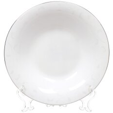 Тарелка суповая, стеклокерамика, 22 см, круглая, Шалер, Daniks, LFSP-85 SILVER