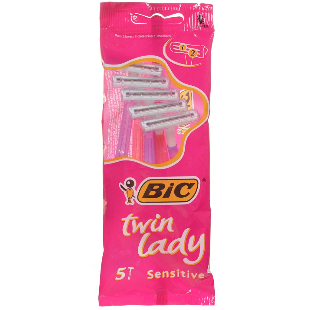 Станок для бритья Bic Twin Lady для женщин 5 шт одноразовые 868207 169₽