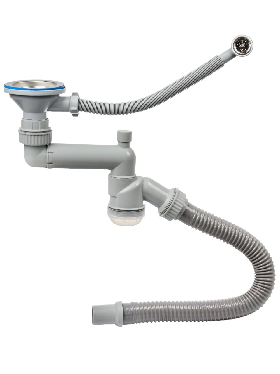 Сифон для мойки, 3&amp;quot; 1/2х40, пер универс, с отвод,с гофр, NORDFORM Orio, Д-11408У