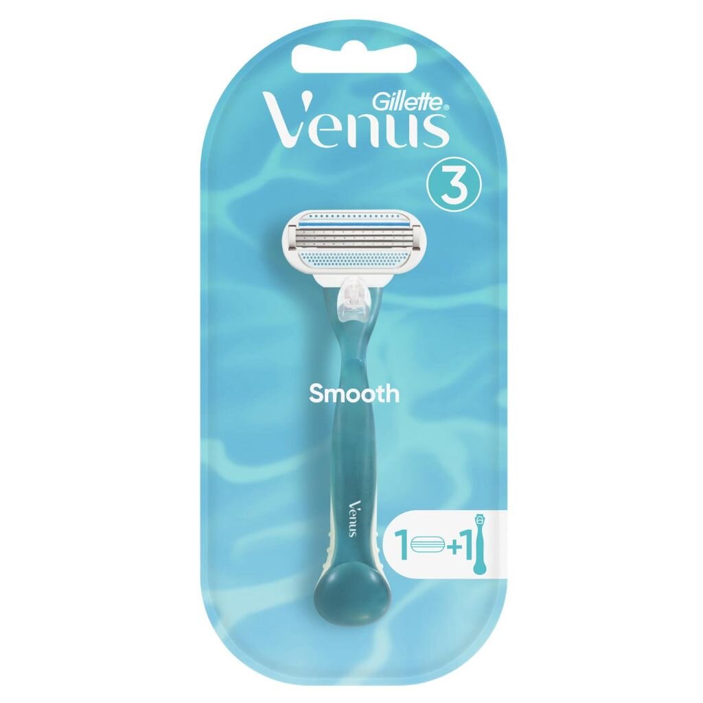 Станок для бритья Gillette, Venus Smooth, для женщин, 1 сменная кассета станок для бритья bic sensitive 3 4 шт