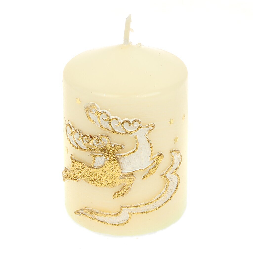 Свеча дек. Рождественские олени колонна 70*90 174012