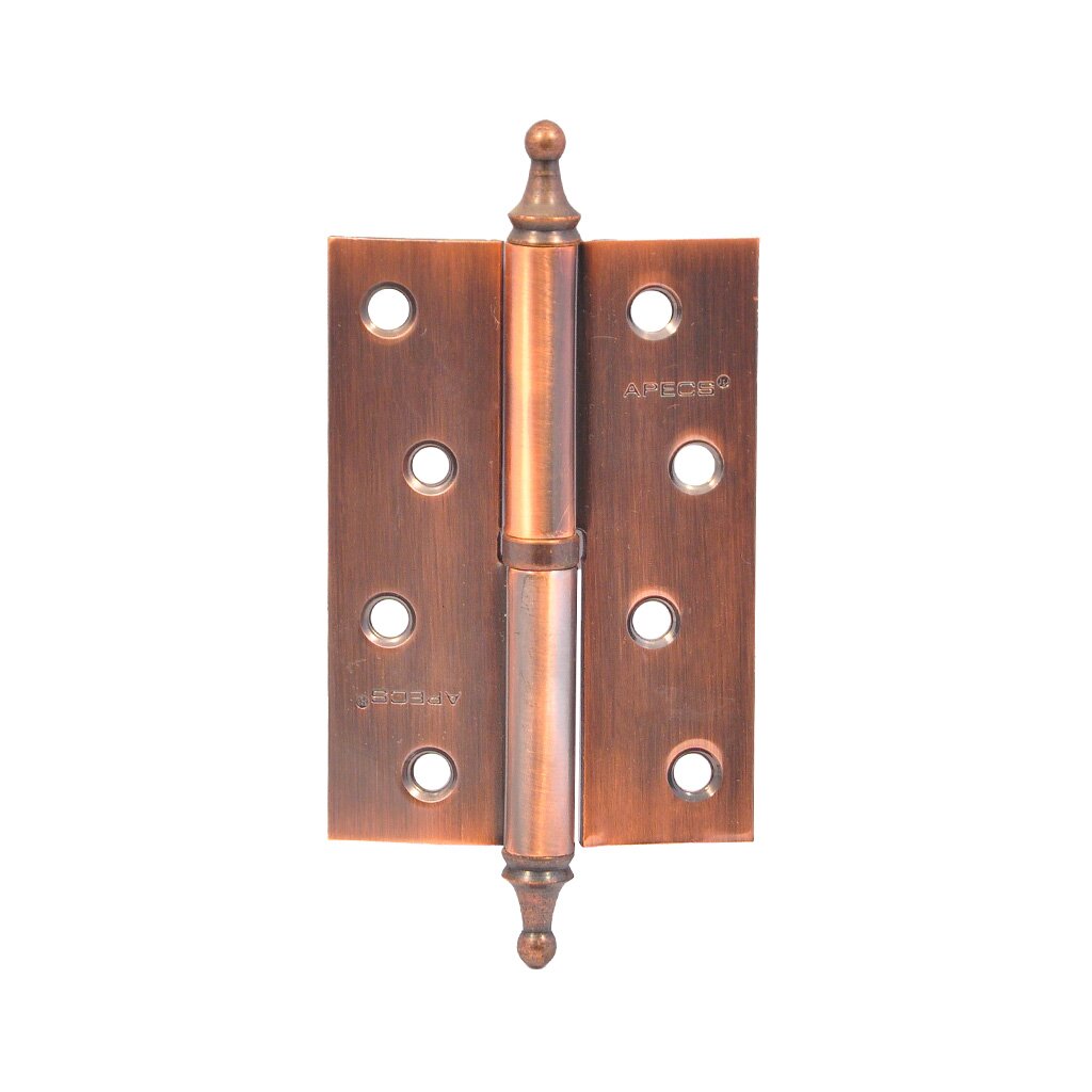 Петля для деревянных дверей, Apecs, 100х70 мм, правая, F-B-Steel-AC-R, с подшипником, медь