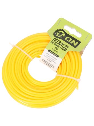 Леска для триммера 4 мм, 15 м, круг, Трион