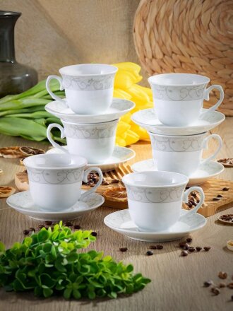 Набор чайный керамика, 12 предметов, на 6 персон, 230 мл, Соло, Y4-6455, подарочная упаковка