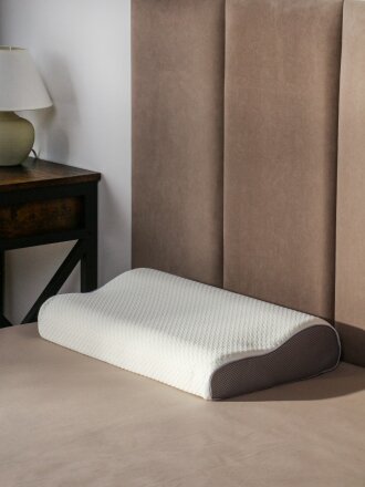 Подушка ортопедическая, 50 х 30 х 10, полиуретан, чехол 100% полиэстер, кант, с эффектом памяти, мягкая, AI-1607001, белая