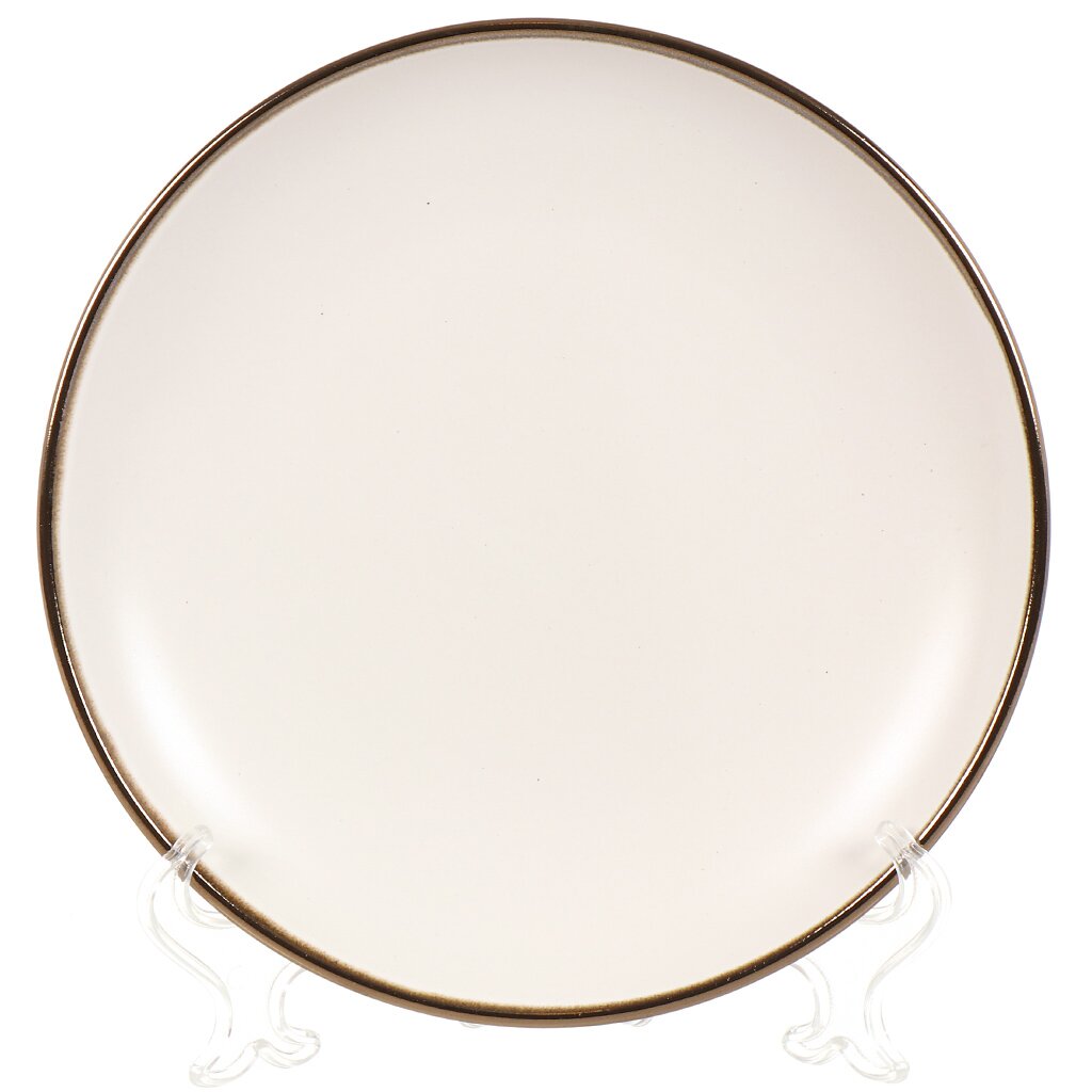 Тарелка десертная, керамика, 20.5 см, круглая, Luna, Apollo, LUN-20, белая тарелка десертная fioretta wood red tdp492 19см