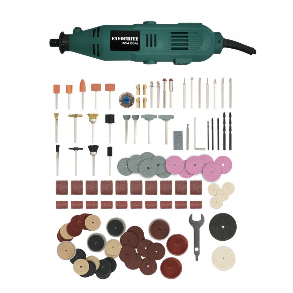 Гравер Favourite, FGM 170FS, цанговый патрон, 170 Вт, 2,4-3.2 мм, 10000-35000 об/мин, гибкий вал