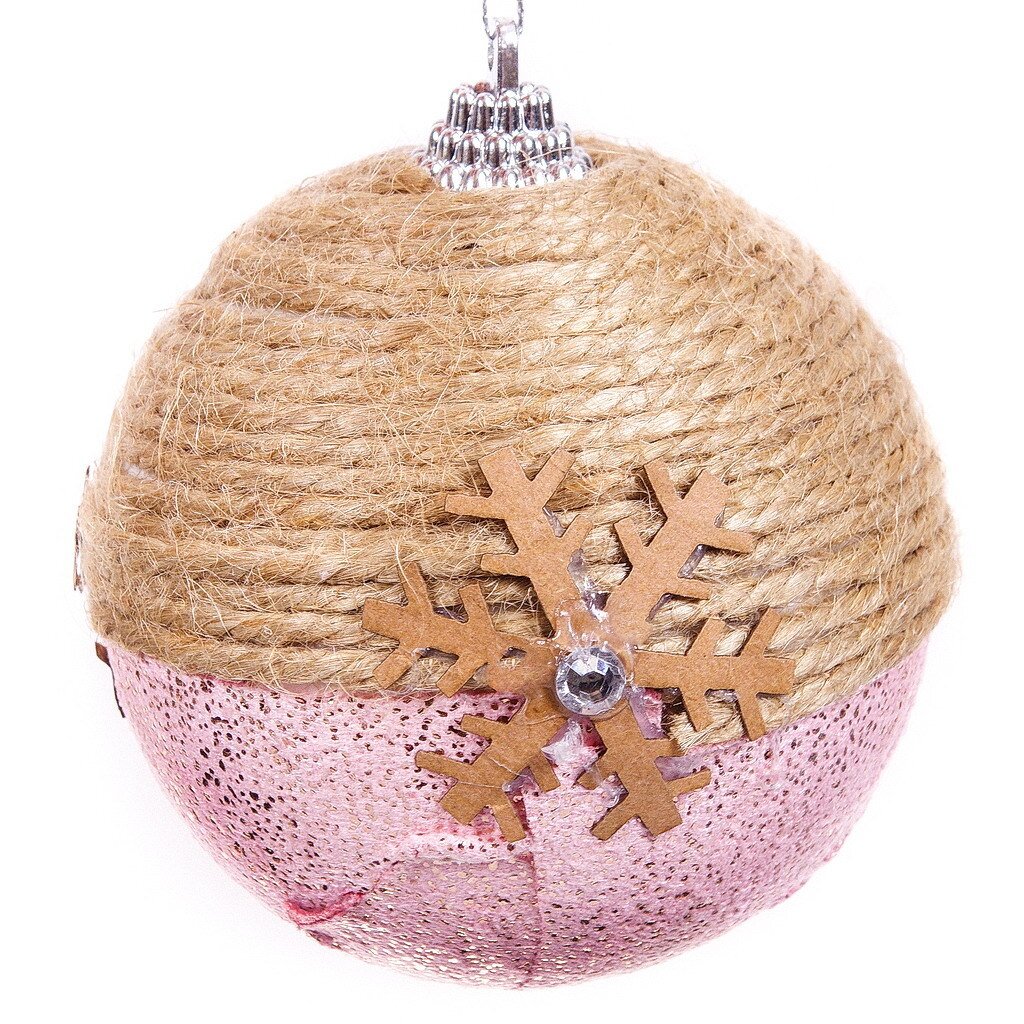 Елочный шар розовый, 8 см, SYPMQB-1021433 карнавальный набор снежинка 2 предмета ободок жезл