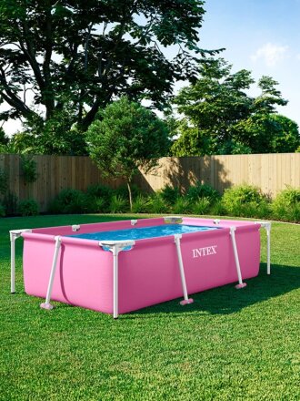 Бассейн каркасный Intex, 220х150х60 см, Pink Frame Pool, 28266NP, 1662 л, розовый