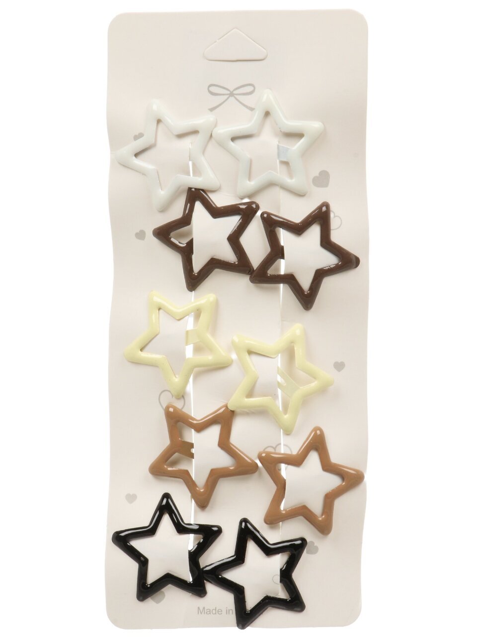 Набор заколок 7.5х1х17.5 см, 10 шт, металл, в форме звездочек, A110095