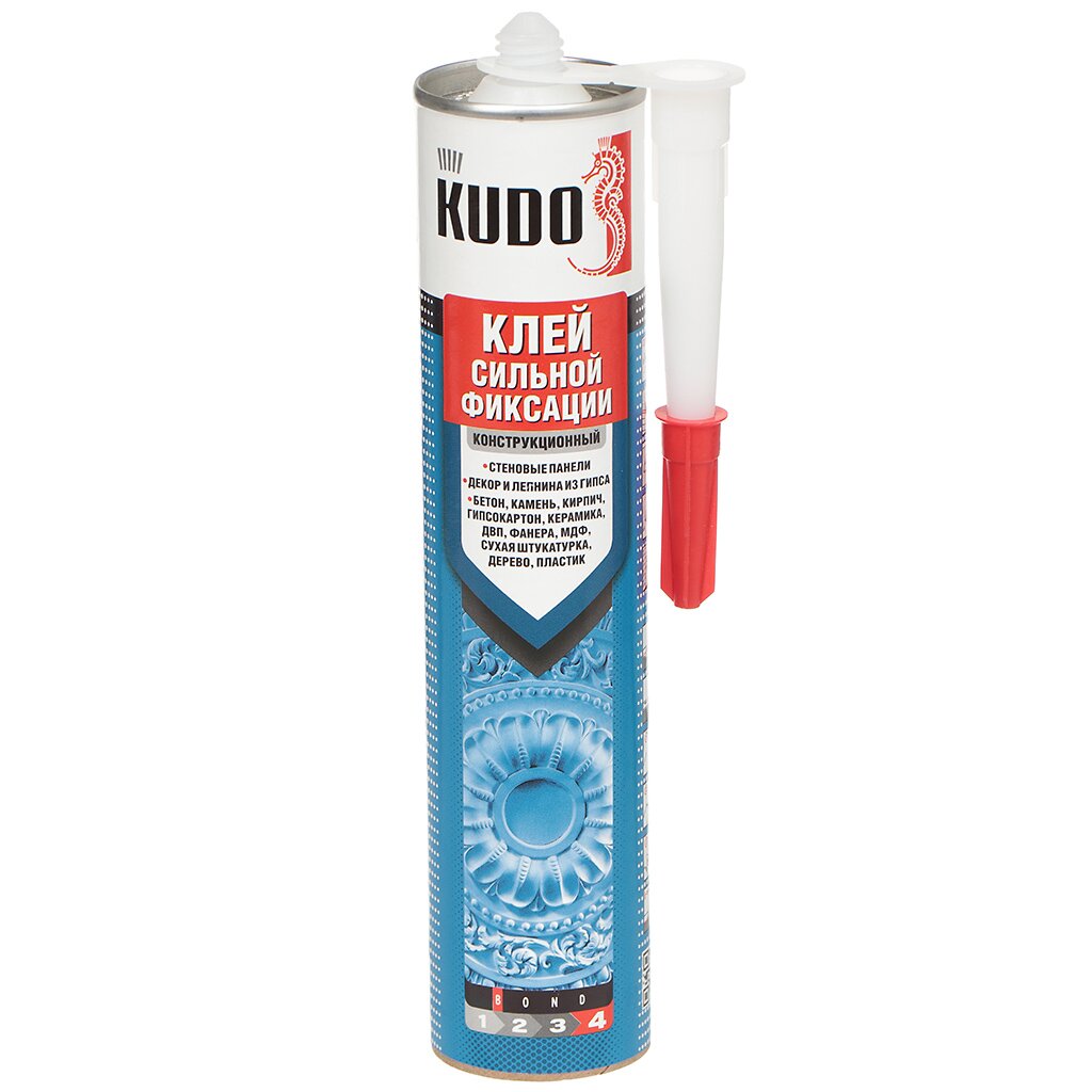 Клей KUDO, каучуковый, жидкие гвозди, бежевый, сильная фиксация, однокомпонентный, 300 мл, KUGRUB300US клей аэрозоль kudo смоляной водостойкий однокомпонентный 520 мл ku h311