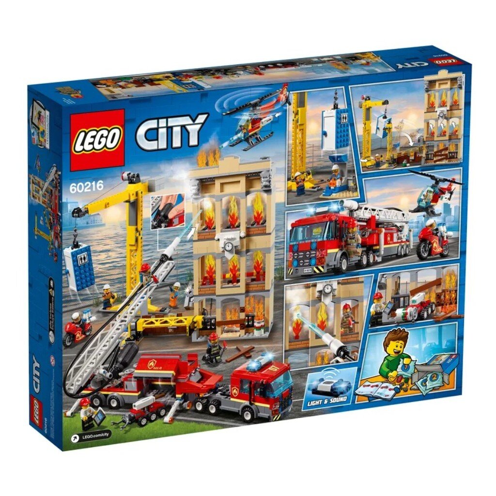 Конструктор Lego, City, Центральная пожарная станция, 5-7 лет, 943 детали,  60216 - купить оптом со складов в Москве и Воронеже - оптовая база Спектр