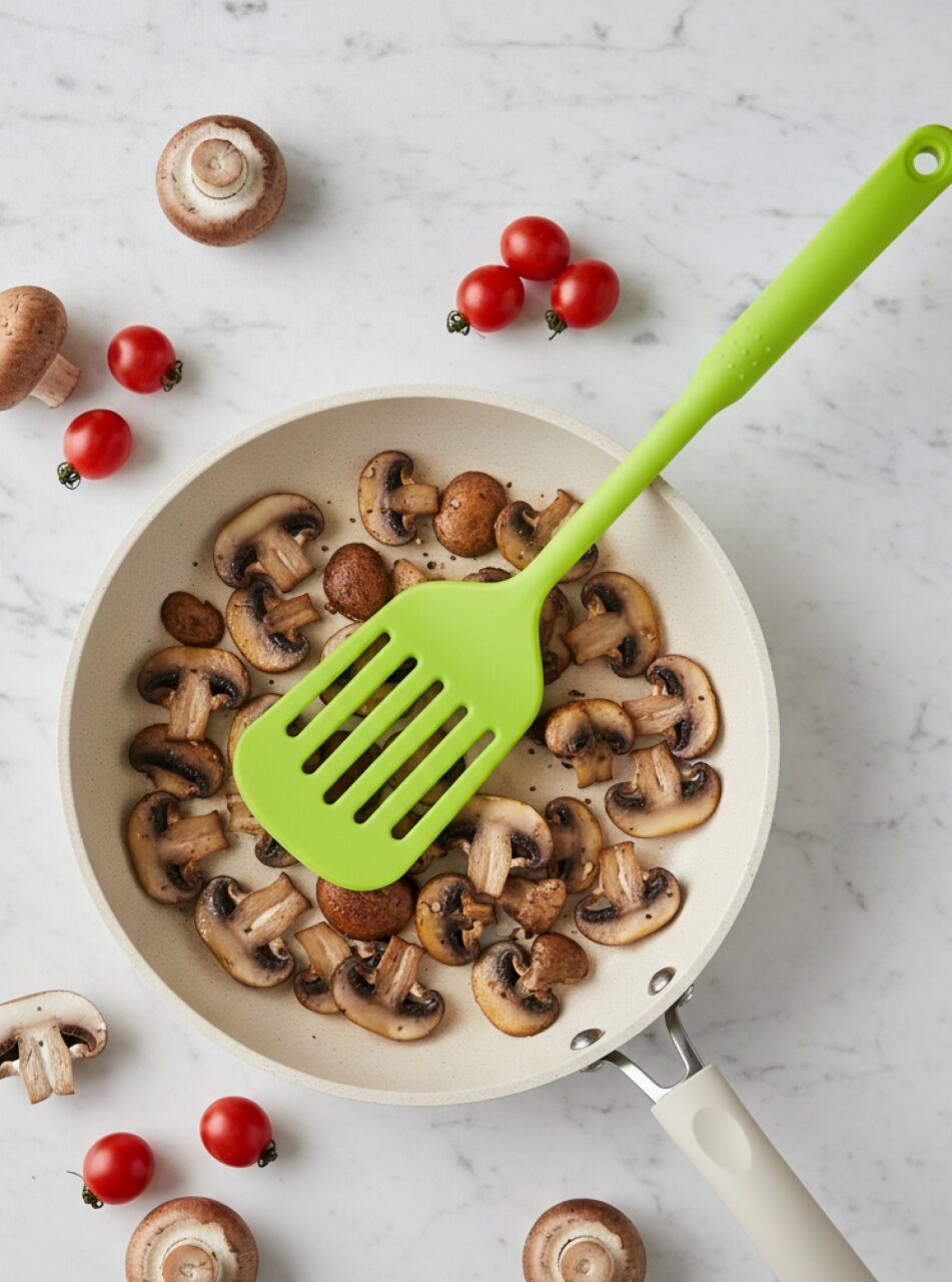 Лопатка кулинарная нейлон, с прорезями, навеска, лайм, HouseLoft, Fresh, Y4-11197