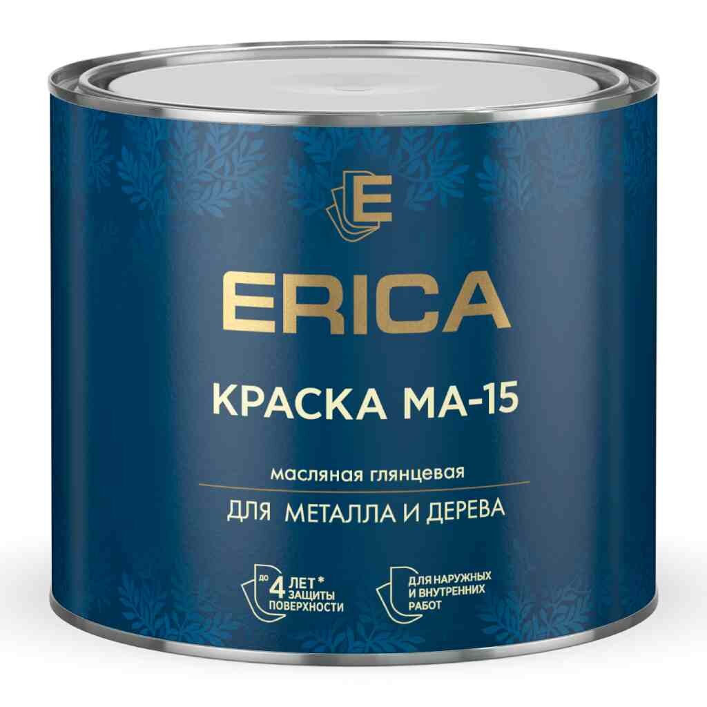 Краска Erica, МА-15, масляная, универсальная, глянцевая, белая, 1.8 кг