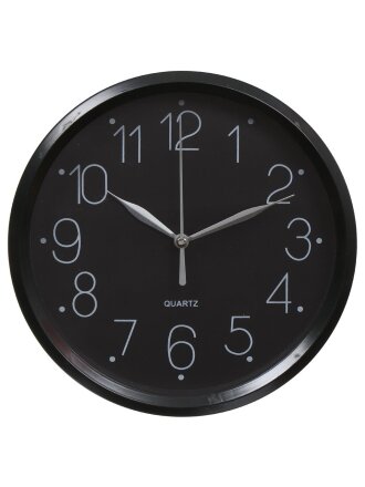 Часы настенные, 20 см, черные, Классика, Y4-3342